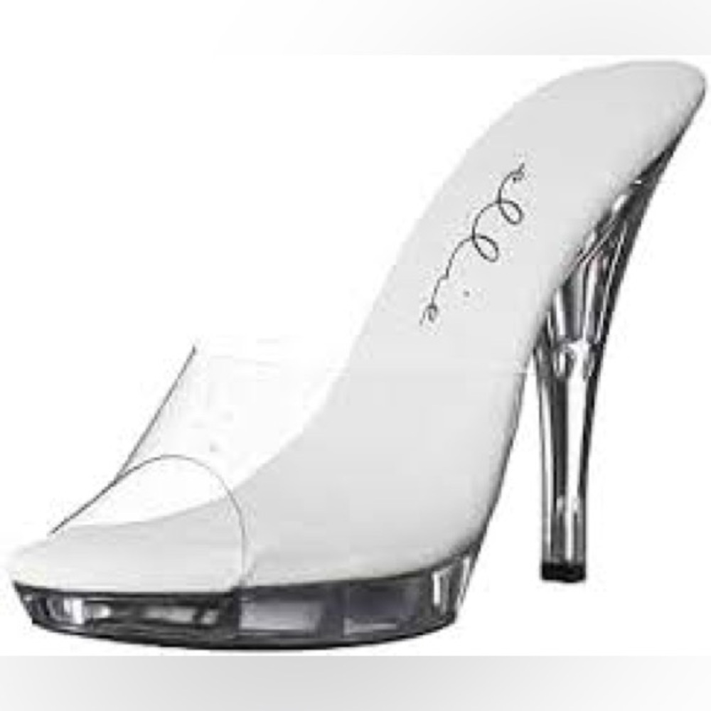 Ellie Clear and White Heels